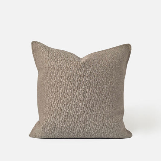 Decorative Threads Katama cushion cover in Brulee with a structured weave pattern, front view on a white background