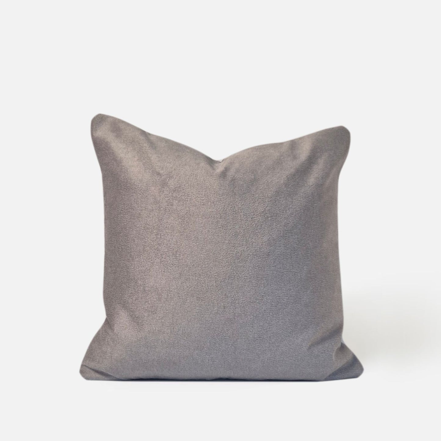 Decorative Threads Larkin cushion cover in Storm with a Pebbled Tweed woven texture, back view on a white background
