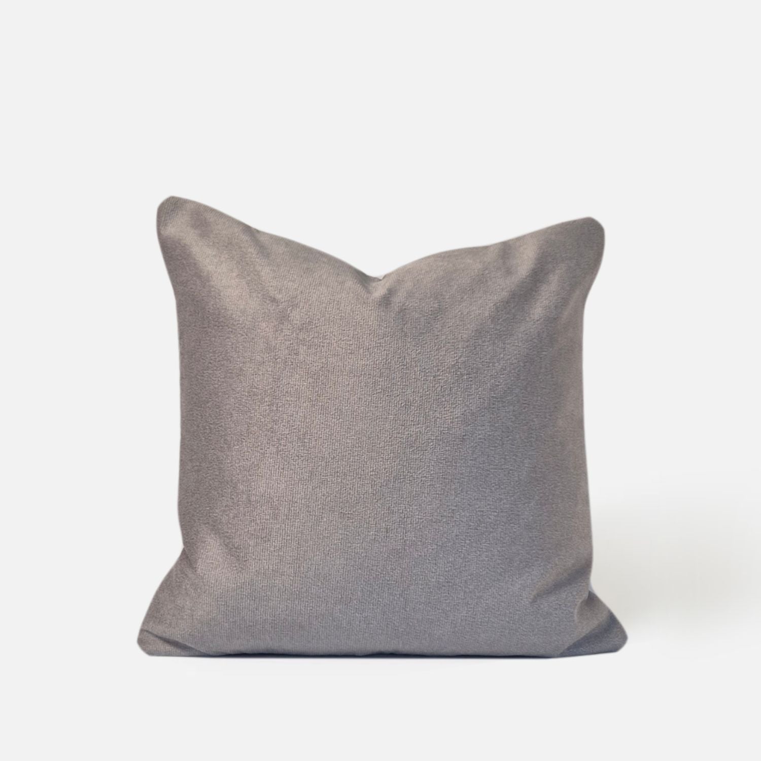 Decorative Threads Larkin cushion cover in Storm with a Pebbled Tweed woven texture, back view on a white background