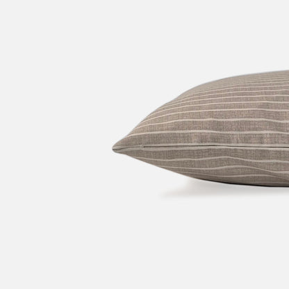 Azure cushion cover side view on a white background