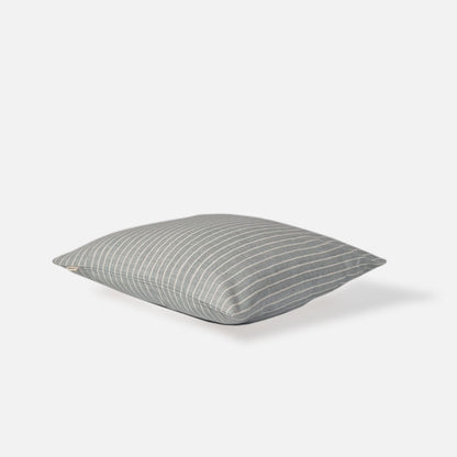 Azure powder blue cushion cover top view on a white background