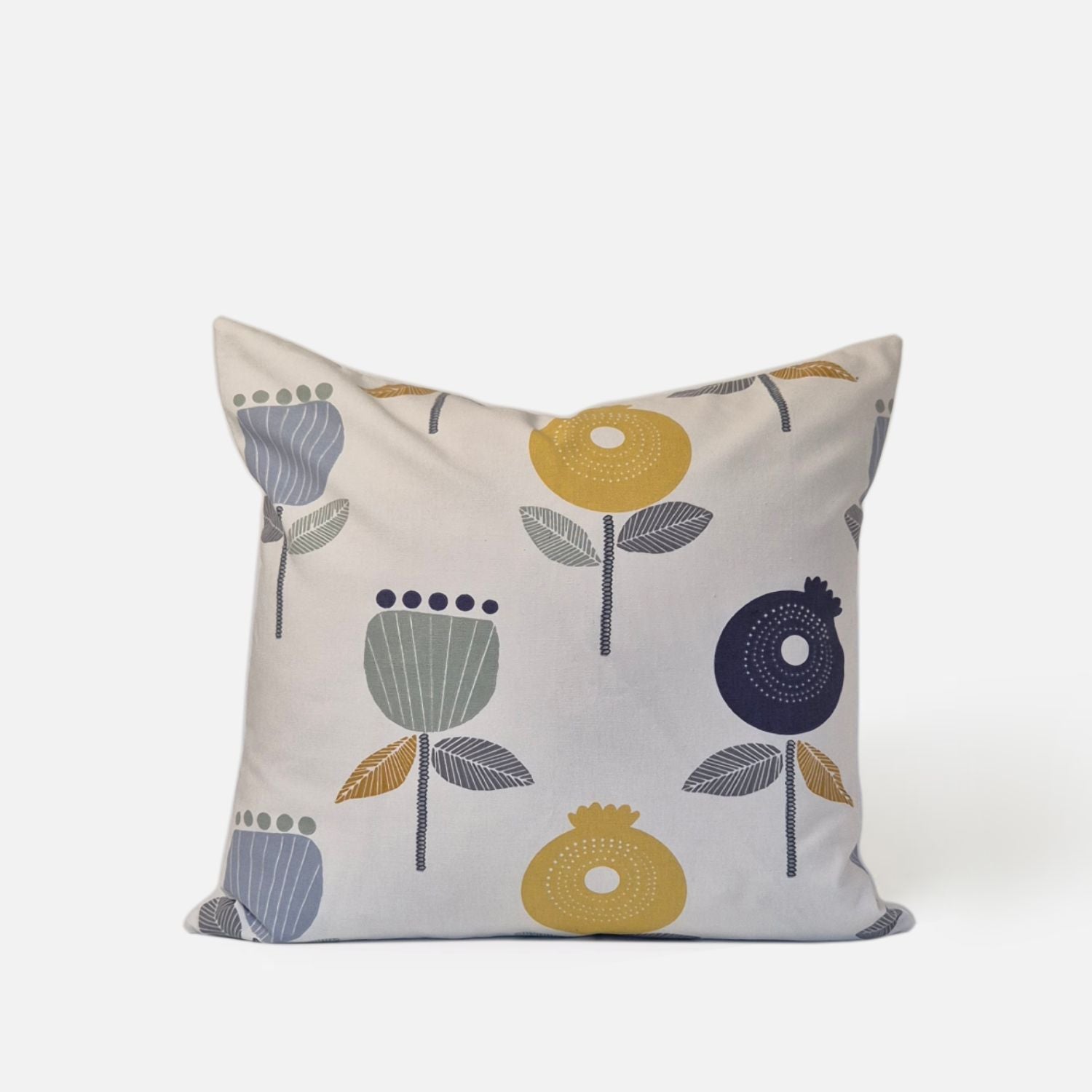 Bloom white multi cushion cover front view on a white background