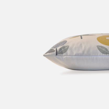 Bloom white multi cushion cover side view on a white background