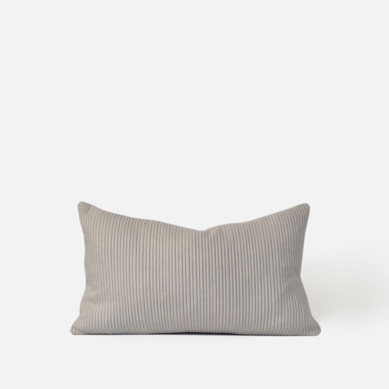 cream textured breakfast cushion with ribbed pattern, front view on a white background
