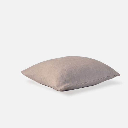 Decorative Thread Gia cushion cover in blush in plain linen, top view