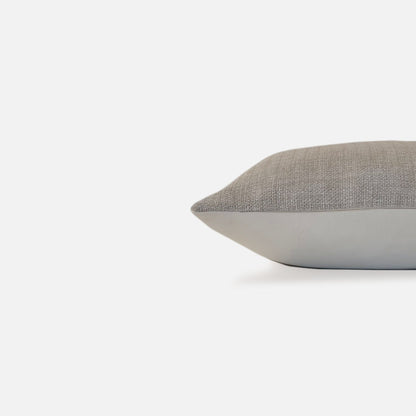 Decorative Threads Natural Sparkle Cushion, side view on a white background.