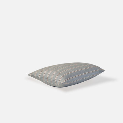 Decorative Threads Horizon cushion cover in Duckegg with a Printed Stripe, top view