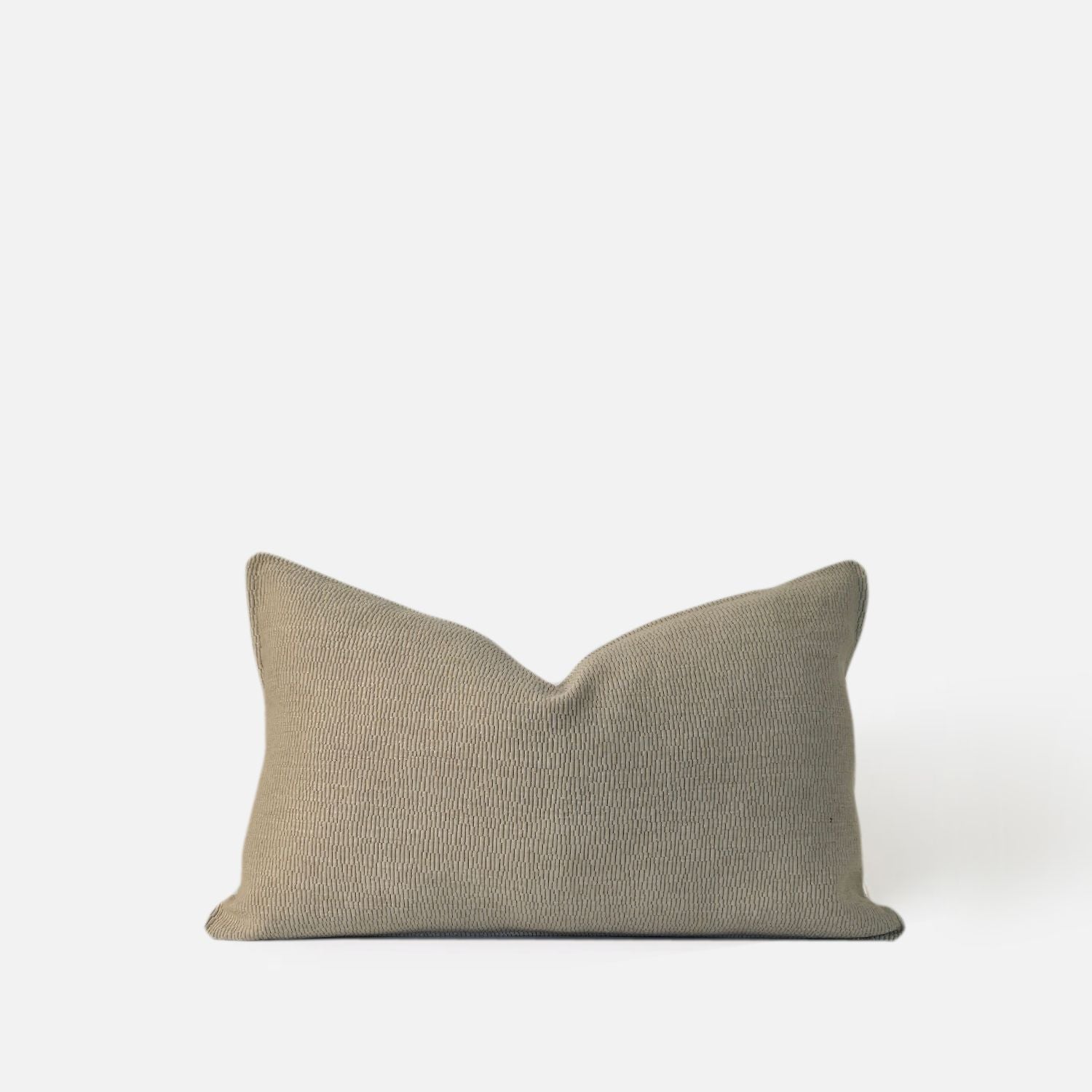 Decorative Threads Katama cushion cover in Brulee with a structured weave pattern, 50x30cm front view on a white background