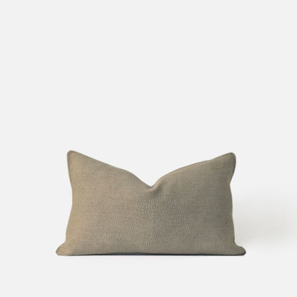 Decorative Threads Katama cushion cover in Brulee with a structured weave pattern, 50x30cm front view on a white background