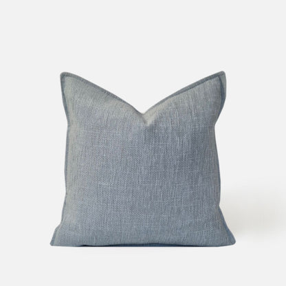 Decorative Threads Misty cushion cover in Duckegg in luxury chenille fabric, front view on a white background