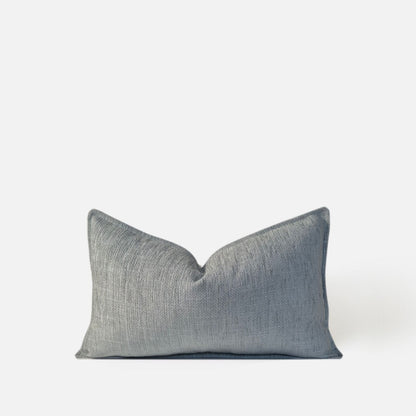 Decorative Threads Misty cushion cover in Duckegg in luxury chenille fabric, front view of the 50x30cm on a white background