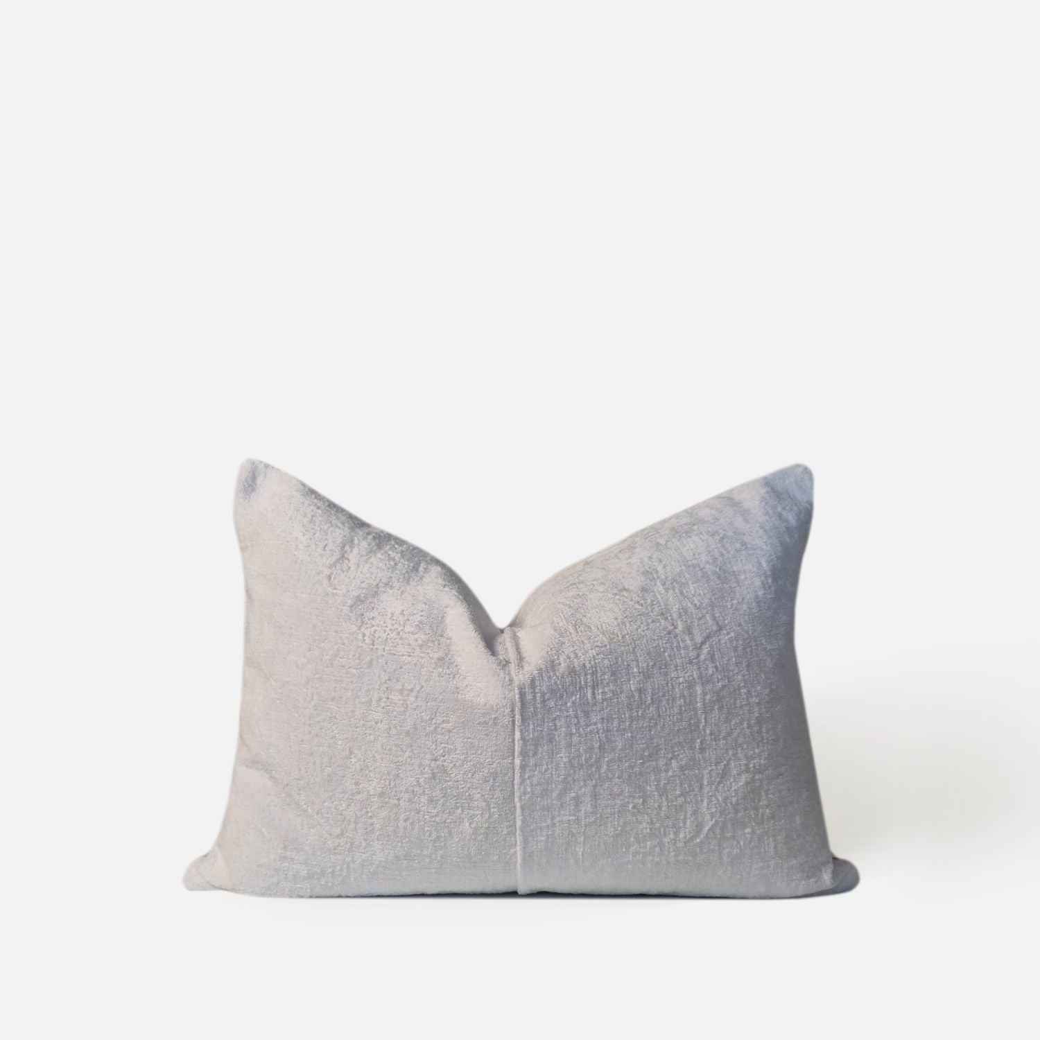  Decorative Threads Natural Harmony cushion cover combo. Snow Chenille Textured cushion, front view on white background. 