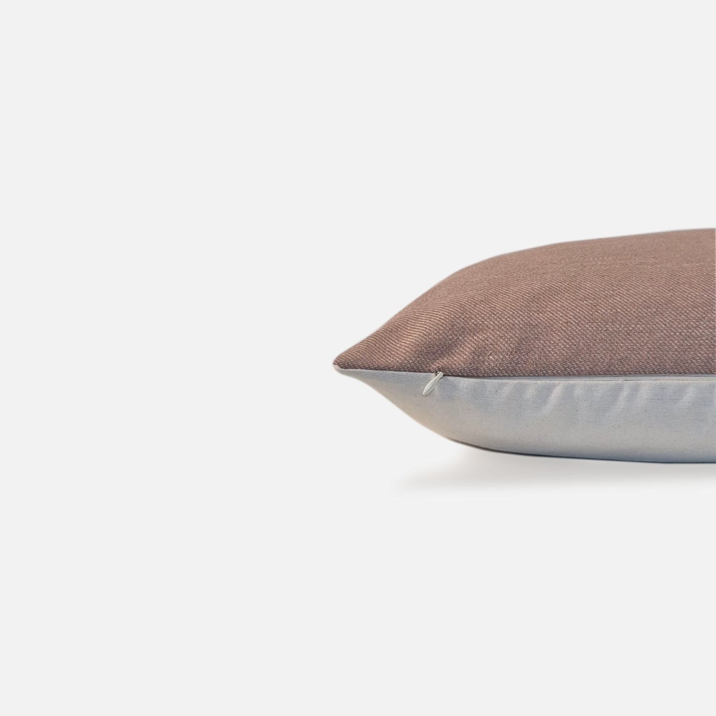  Decorative Threads Natural Harmony cushion cover combo. Pink Beige colour woven cushion, side view on white background. 