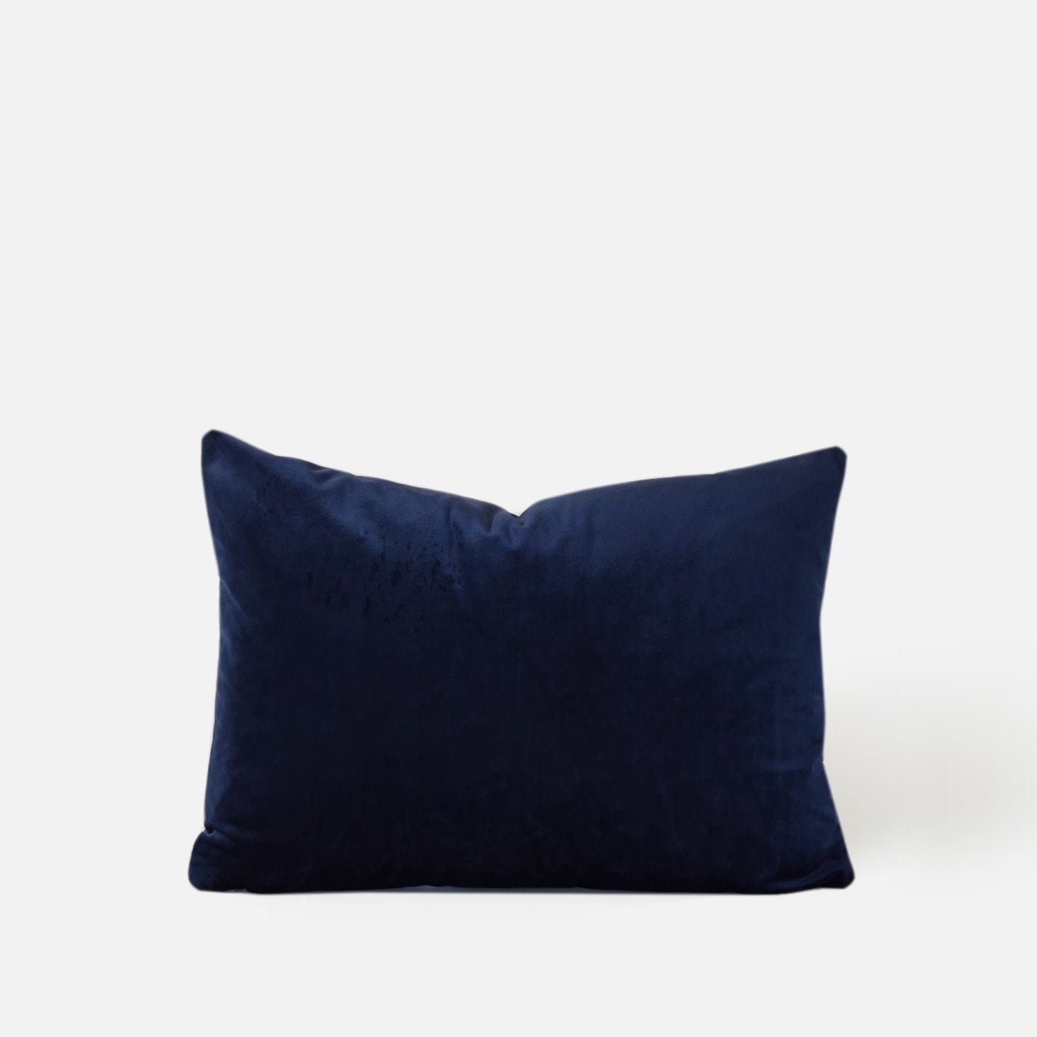 oft navy velvet cushion cover with a rich plush texture and clean finish.