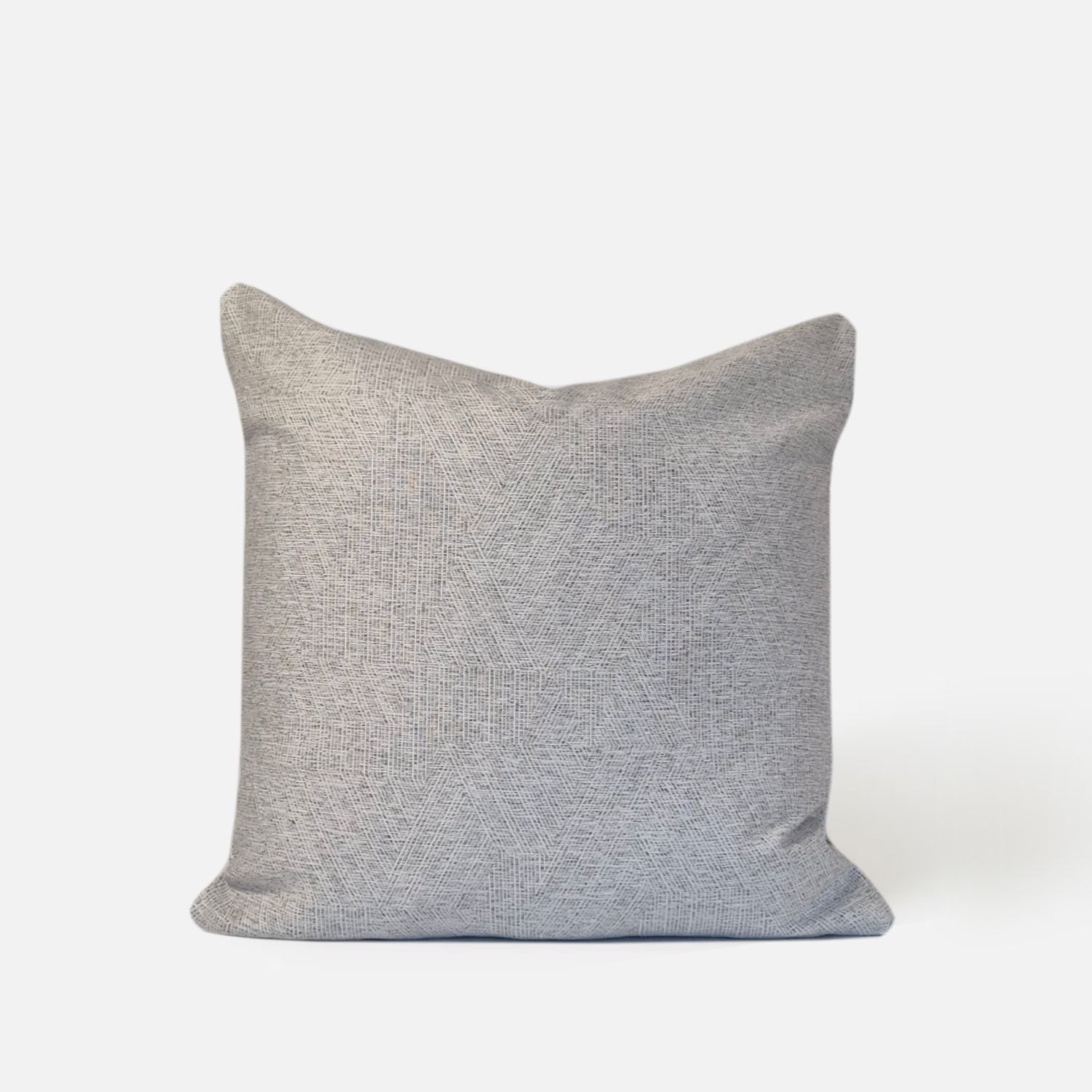 Decorative Threads Rain cushion cover in Grey with a woven texture, front view