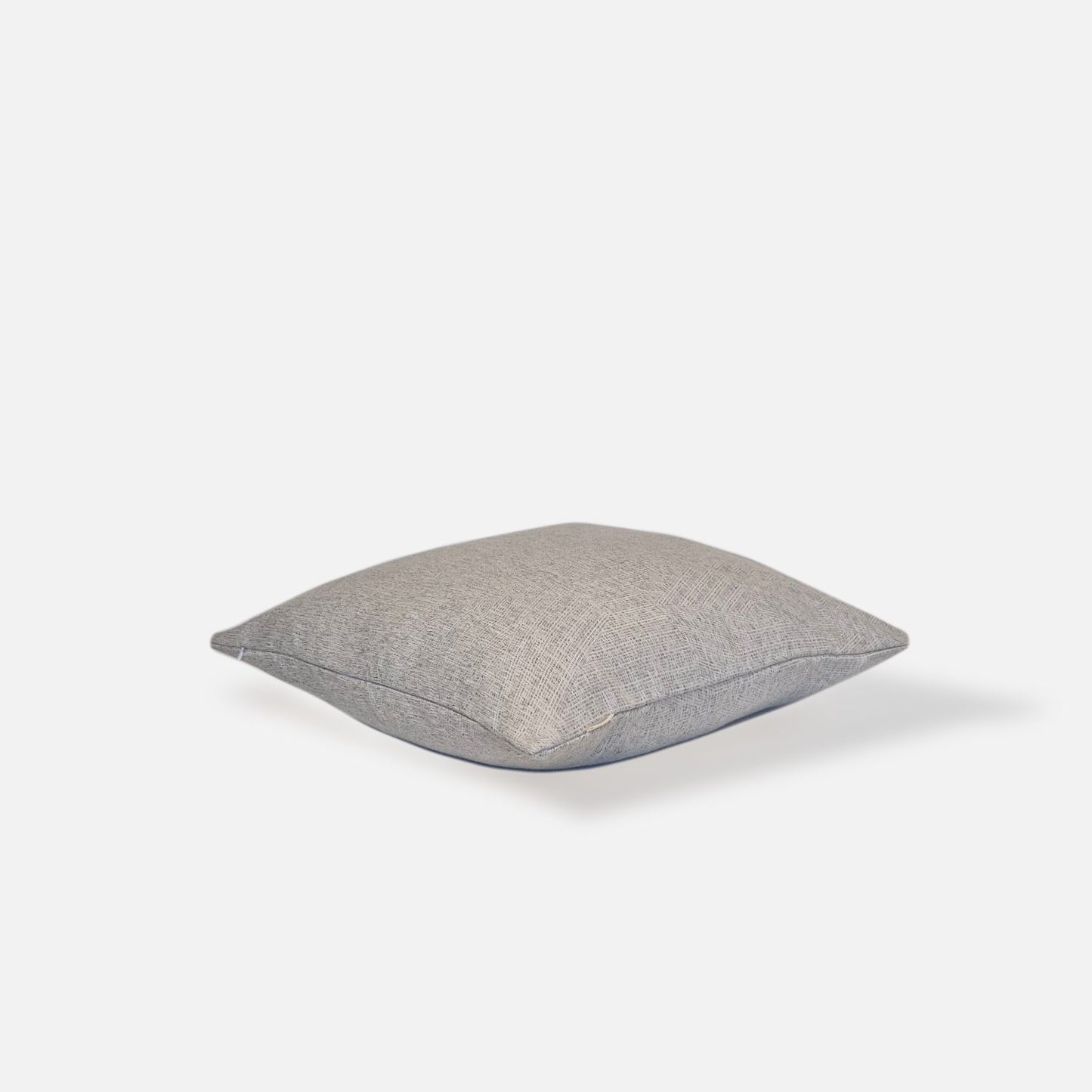 Decorative Threads Rain cushion cover in Grey with a woven texture, top view