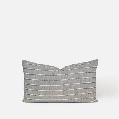 Decorative Threads Ripple cushion cover in Dove Grey with a woven texture, front view