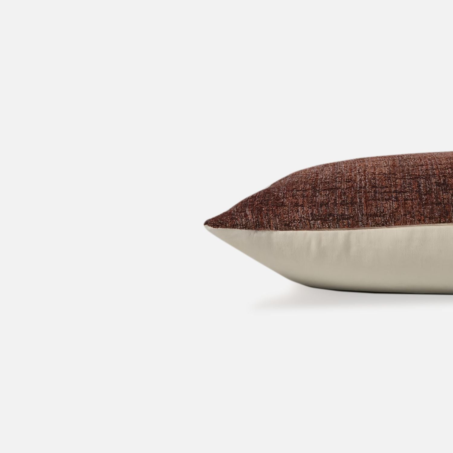 Decorative Threads Rustic Charm Cushion Combo in colour red, side view on a white background.