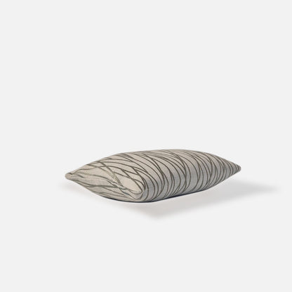 Decorative Threads Striated Cushion Cover in Meadow with a woven textured pattern, front view of 50x30cm