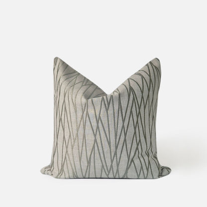 Decorative Threads Striated Cushion Cover in Meadow with a woven textured pattern, front view of 48cm