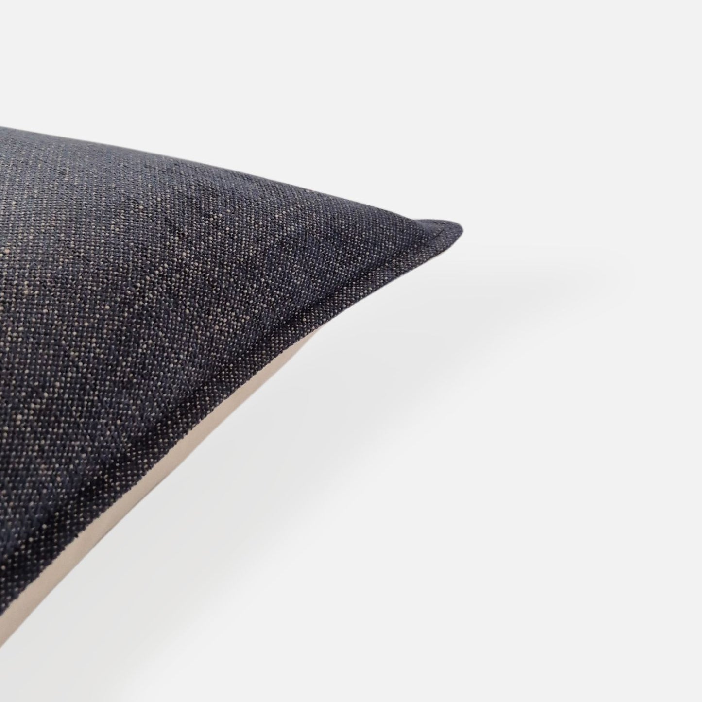 Decorative Threads Twilight cushion cover in Denim with a Luxury Chenille Texture, corner view